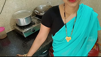 Newly married housewife was conversing with husband and getting rip up with step-brother in kitchen in doggy style muddy hindi audio