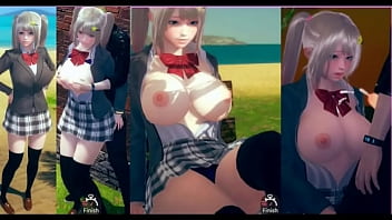 [Personality positive and bright] AI 〇 damsel play glamour movie (blonde humungous tits JK edition with etch) real 3DCG glamour game [hentai game]